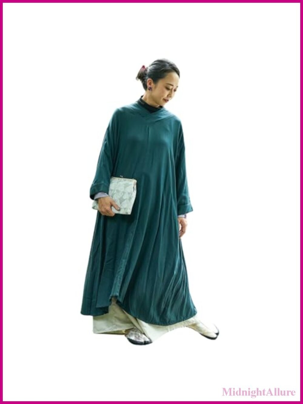 Japanese Hakkake One-Piece Dress Kimono Casual Floral Women's